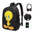 thumbnail image 1 of Mochila de viaje Tweety Bird para portátil, resistente al agua y antirrobo, con puerto de carga USB, de 17 pulgadas, ideal para negocios, trabajo, universidad, etc., ideal como mochila informal., 1 of 5