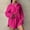 Hot Pink, variant on YHAJDS Women Plus Size Outfit Set 2 Piece Short Sleeve Solid Linen Crewneck Relaxed Top Shorts