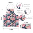 thumbnail image 7 of Pioneer Flower Floral Print Pattern Apron-Garden Aprons for Women with Pockets-Cotton Linen Waterproof Kitchen Cooking Gardening Aprons Adjustable for Kitchen,Cooking,BBQ and Salon 33x27 Inch, 7 of 7