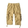 thumbnail image 2 of cllios Mens Cargo Shorts Clearance, Men's Casual Pure Color Outdoors Pocket Beach Work Trouser Cargo Shorts Pant, 2 of 5