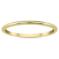 SZUL Women's 1mm Thin Domed Wedding Band in 14K Yellow Gold