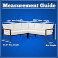 thumbnail image 5 of Housse de Sofa en V pour Patio NEH, Protection pour Canapé de Véranda et Meubles d'Extérieur, Matériau Respirant, Tissu Résistant aux Intempéries, Gris, 100"L (Chaque Côté) x 33.5"D x 31"H, 5 of 5
