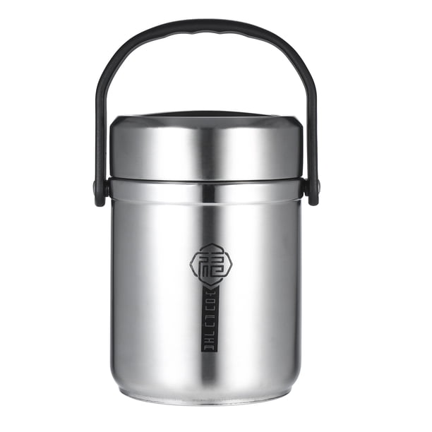 Tarro de comida aislado al vacío de acero inoxidable Recipiente termo portátil de larga duración con Abanopi Silver