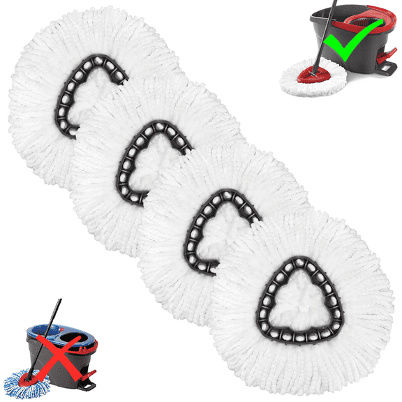 O-Cedar EasyWring Spin Mop Replacement Head, Microfiber Refill, 1 Count, Machine Washable 6 Pack