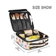 thumbnail image 3 of FORMRS Travel Makeup Bag Large Capacity Train Case Cosmetic Organizer with Adjustable Dividers, Colorful Retro Floral, 3 of 8