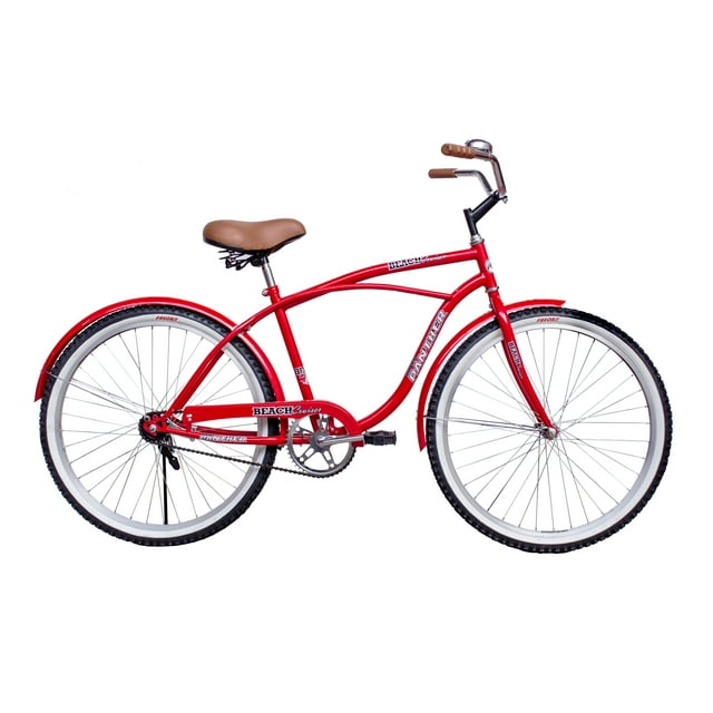 Bicicleta Beach Cruiser Rodada 24 Para Caballero Rojo BLACK PANTHER CRUISER$URBANA