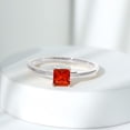 thumbnail image 4 of Rosec Jewels 1 CT Princess Cut Real Fire Opal Solitaire Ring, Orange Fire Opal Gold Ring for Women, Gift for her, 18K White Gold, US 7.50, 4 of 8