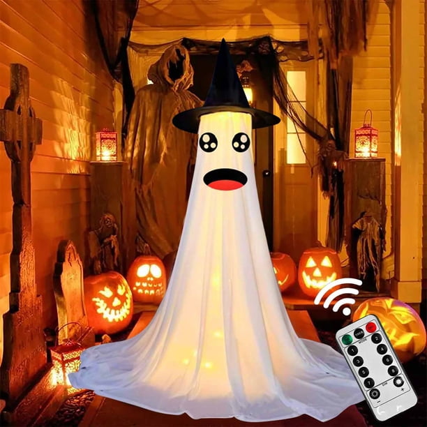 Decoraciones de Halloween, adornos de Halloween, regalos de Halloween, decoración de fantasmas de Halloween con lámpara de control remoto, lámpara fantasma, adorno de jardín para fiesta en el patio, c