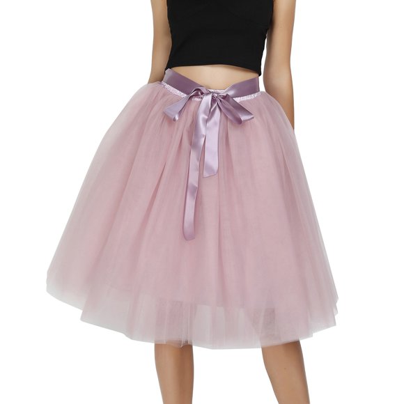 Ketyyh-chn99 Tulle Skirt Women Summer Skirt Womens Skirt Mini High Waist Casual Slim Plus Size Skirts Rose Gold,One Size