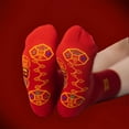 thumbnail image 1 of Langgg Chaussettes Rouges en Coton pour Adultes Adolescents Respirantes Chaudes Extensibles, 1 of 9