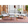 thumbnail image 2 of SAFAVIEH Halcott Outdoor Patio 4 Piece Conversation Set, Grey/White, 2 of 12