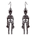 thumbnail image 1 of Pendientes para mujer, regalos para mujer, aretes colgantes vintage de calavera y esqueleto para mujer, accesorios de joyería gótica de bruja para Halloween, aretes modernos pequeños para mujer, 1 of 3