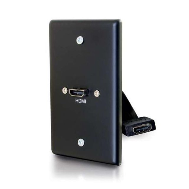 Plaque Murale Simple Passage HDMI, Noir