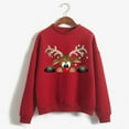thumbnail image 4 of Fiaer Christmas Sweatshirts for Women Cute Graphic Loose Fit Xmas Pullover Crew Neck Long Sleeve Casual Trendy Tops Red XL, 4 of 4