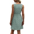 thumbnail image 5 of Women's Summer Dress 2025 A-Line Sleeveless Casual Sundress with Pockets Floral/Solid Frock, 5 of 6