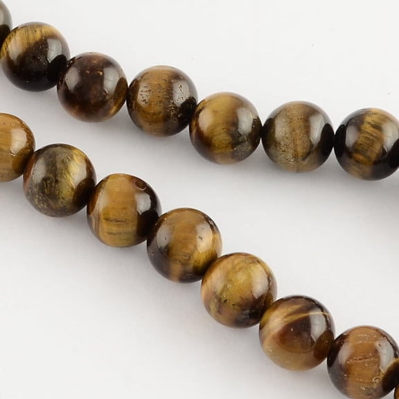 1strand Natural Tiger Eye Round Bead Strands 8mm Hole: 1mm about 48pcs/strand 14.9 inch Brown