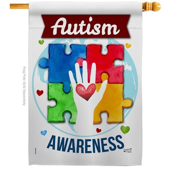 Angeleno Heritage H137047-BO Hope for Autism Awareness Support 28 x 40 in. Double-Sided Decorative Vertical House Flags Decoration Banner Garden Yard Gift