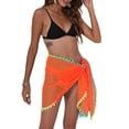 thumbnail image 2 of Blotona Women Bikini Cover Ups Shawl Summer Casual Fishnet Cutout Swimsuit Sarong Beach Wrap Skirt with Tassel, 2 of 6