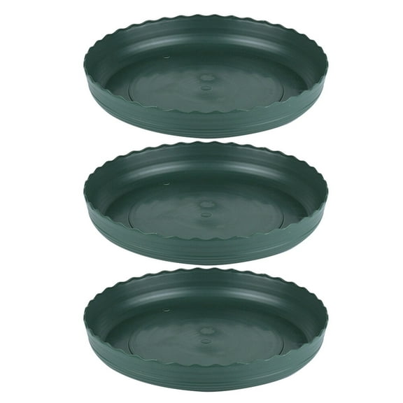 Himition 3pcs Movable Plant Pot Tray Round Flowerpot Cork Base Drip Tray Garden Balcony Tool for Succulent Flower Pot (2 Gallons)