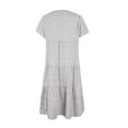 thumbnail image 4 of Summer Dresses for Women Plus Size,Women Tunic Dresses Polka Dot Casual V Neck Short Sleeve Skater Dress Elegant A-Line Pleated Flowy Swing Dress Knee Length Midi Dress Ladies, 4 of 6