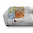 thumbnail image 3 of Tree Soft Flannel Fleece Blanket, Seasonal Tree Branches with Flowers Spring Summer Autumn Winter Growth Theme Artwork, Cozy Plush for Indoor and Outdoor Use, 50" x 60", Multicolor, by Ambesonne, 3 of 6