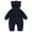 Navy, variant on Baby Bear Hooded Sleepsuit, Cozy Pajama Set with Soft Lining for Winter, Warm Loungewear and Playwear,Size:9-12 Months