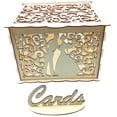 thumbnail image 1 of Yeacher Wooden Wedding Envelope Gift Card Box Hollow Floral Pattern Invitation Card DIY Box Wedding Supplies, 1 of 7