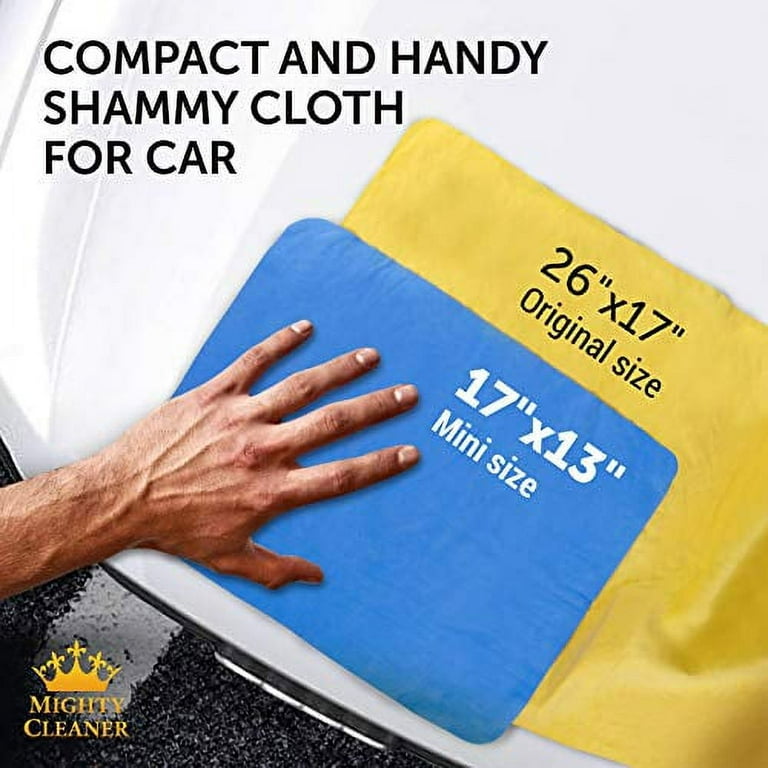 Premium 2pk + 1 Free Shammy Cloth for Car Drying - (26x17) - Super  Absorbent Chamois Towel for Car - Reusable Shammy Towel for Car -  Scratch-Free