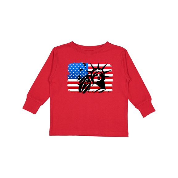 Inktastic Liberty Flag Boys or Girls Long Sleeve Toddler T-Shirt
