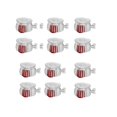 thumbnail image 1 of Queilt 12 Pack Self-Adhesive Swivel Caster Wheels with Brake, Durable POM Material, 360° Silent Rotation for Furniture, Plant Pots, Cabinets, and Home Use(Transparent-red Wheels), 1 of 5