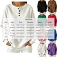thumbnail image 3 of Women Sweatshirt Solid Color Leisure Sports Tops Autumn Winter Crewneck Tops With Button Long Sleeve Sweater Casual Shirts, 3 of 5