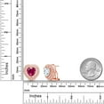 thumbnail image 2 of Gem Stone King 18K Rose Gold Plated Silver Post Clip Stud Earrings Created Ruby Moissanite (9.65 Cttw), 2 of 3