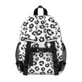 thumbnail image 3 of Black and White Leopard Print Backpack for School, Cute School Bag with Adjustable Shoulder Straps and Padded Back, 15"x11.42"x5.5", 3 of 5