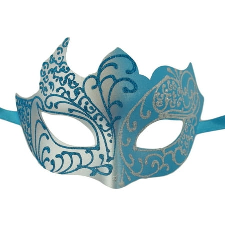 Light Blue Aqua Silver Venetian Masquerade Mask Mardi Gras