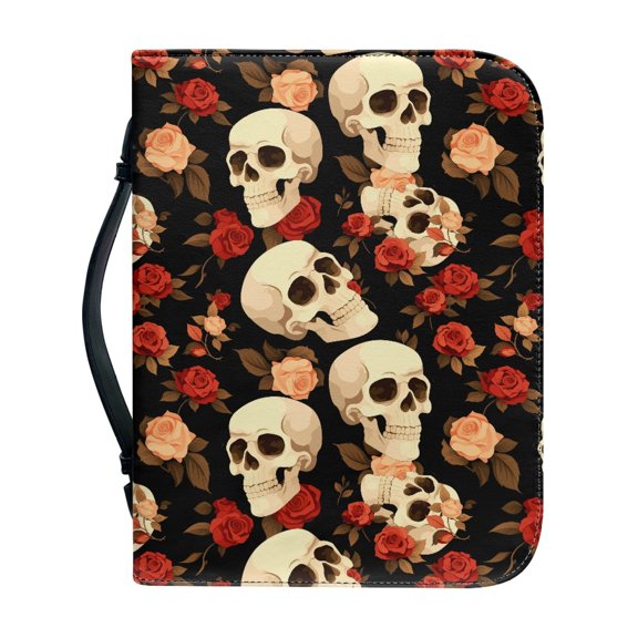 HELLHERO Galaxy Deer Bible Covers Bookmark Belt for Outdoor Study Prayer Church, PU Leather Durable Handle Church Bible Bag
