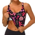 thumbnail image 3 of Fotbe Various pink and red Bow knots Sujetador Deportivo Largo sin Aros para Mujer con Almohadillas y Soporte Medio, Transpirable y Absorbente, Camiseta Tipo Chaleco o Tank Top-XX-Large, 3 of 8