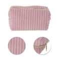 thumbnail image 4 of Unique Bargains 1 Pc Vertical Stripe Pattern Makeup Bag Pink, 4 of 5