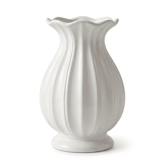 White Ceramic Vase Modern Decorative Vase Home Decor Accents for Living Room Table Centerpiece 7.6 inch NOVATRAX
