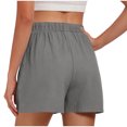thumbnail image 5 of Women Linen Shorts Wide Leg High Waist Loose Elastic Drawstring Casual Dressy 2026 Summer for Beach Vacation Daily Lightweight Shorts Gray L, 5 of 6