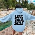 thumbnail image 2 of Womens Hoodies Long Sleeve Pullover Hoodie Sweatshirt Baggy Hoodies Light Blue Sweatshirt Women Fall Fashion for Women Streetwear, 2 of 5