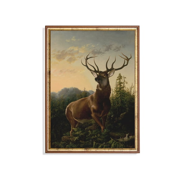 Vintage Elk Art Print Poster Majestic Stag, Forest Wildlife, Size 8x12 UNFFRAMED F03.1.7l1016
