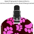 thumbnail image 4 of Square 2Pack PU Leather Pink Animal Footprints Cruise Luggage Tag with Privacy Cover and Name ID Tag for Travel Handbags Backpacks Luggage Tags, 4 of 6