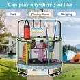 thumbnail image 3 of Baxluxe 55" 7-in-1 Upgraded Kids Trampoline, Reinforced Safe Design with Adjustable Height & Net, 500lbs Capacity Indoor and Outdoor Mini Trampoline for Boys & Girls Ages 3-8, Blue Dinosaur, 3 of 7