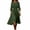 Army Green, variant on Womens Cotton Linen Midi Dress 3/4 Sleeve Crewneck Smocked Waist A Line Dresses Summer Loose Fit Pleated Flowy Casual Dress Army Green XL