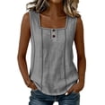 thumbnail image 2 of Neewe Summer Tank Tops for Women Pleated Square Neck Sleeveless Strap Shirts Casual Loose Fit Trendy Blouses, 2 of 8