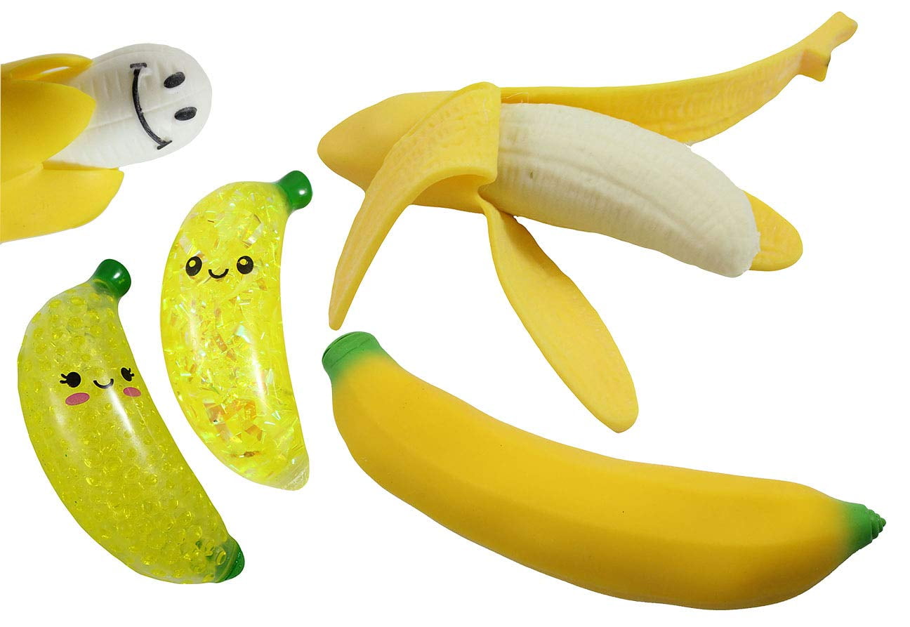 Squidgy Banana Toy Squeezy Stress Toy Sensory 