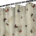 thumbnail image 3 of Beige Leaf Butterfly Pattern Shower Curtain 84"x72" ,Bathroom Decorative Shower Curtains Set with 12 Hooks,Modern Waterproof Washable Shower Curtain, 3 of 6
