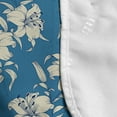 thumbnail image 4 of Floral Microwave Oven Cover, Illustration of Blooming Lily Flowers in Continuous Pattern, Water Resistant Organizer with Pockets for Kitchen, 36" x 12", Sea Blue Eggshell, by Ambesonne, 4 of 4