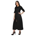 thumbnail image 3 of Moomaya Long Button Down Shirts For Women Front Slit A-Line Kurtis Summer Kurta, 3 of 5