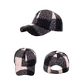 thumbnail image 4 of Jamicy Fuzzy Baseball Cap Warm Fleece Flat-Top Hat for Autumn and Winter, Plaid Pattern Stylish Streetwear Caps for Men Women, 4 of 4